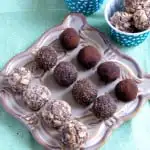 a plate of Chocolate Ganache truffles