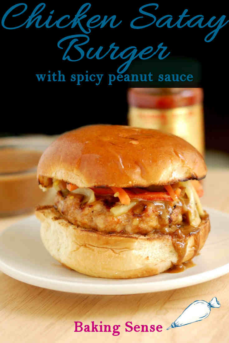 Chicken Satay Burger with Peanut Sauce - Baking Sense®