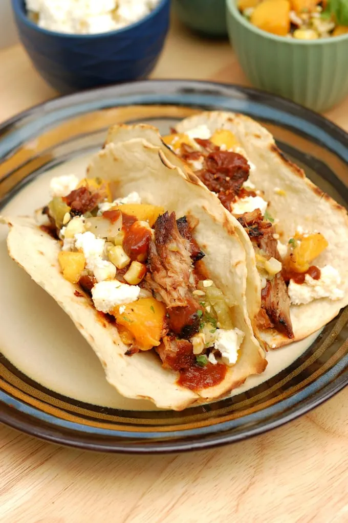 Pulled Pork Tacos with Grilled Peach Salsa - Baking Sense®