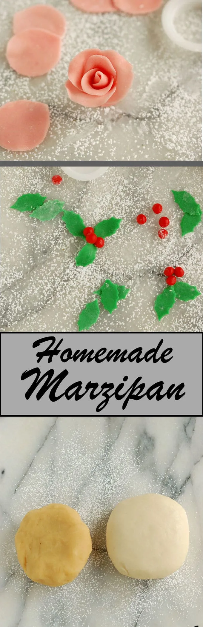 Homemade marzipan is cheaper & tastier than store bought. Just 3 ingredients and 5 minutes to make.