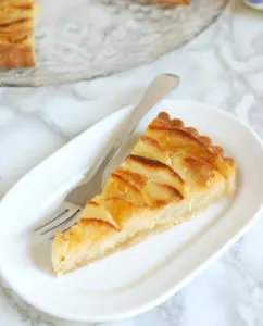 a slice of Apple Frangipane Tart