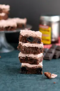 a stack of Chocolate Cherry Brownies