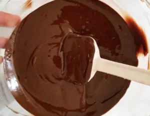 a bowl of melted chocolate