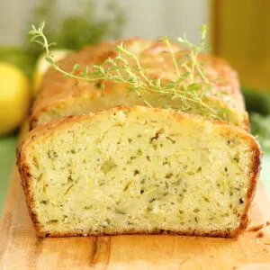 a slice of lemon zucchini bread