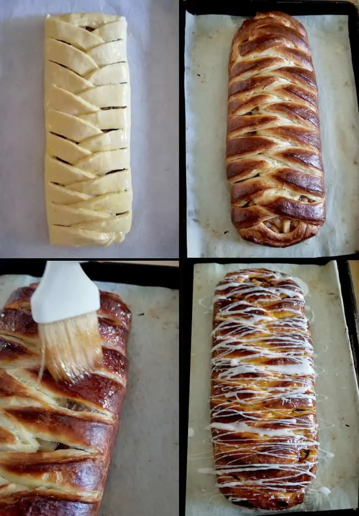 Glazed Apple Danish Braid Baking Sense