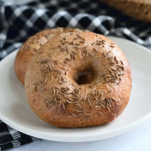 SD Raisin Rye Bagels, Using Romertopf + Braun 5-in-1