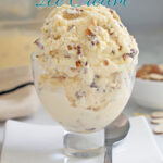 a pinterest image for almond ice cream with text overlay.