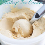 a pinterest image for baileys ice cream recipe with text overlay.