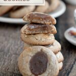 a pinterest image for chesnut cookie recipe with text overlay.