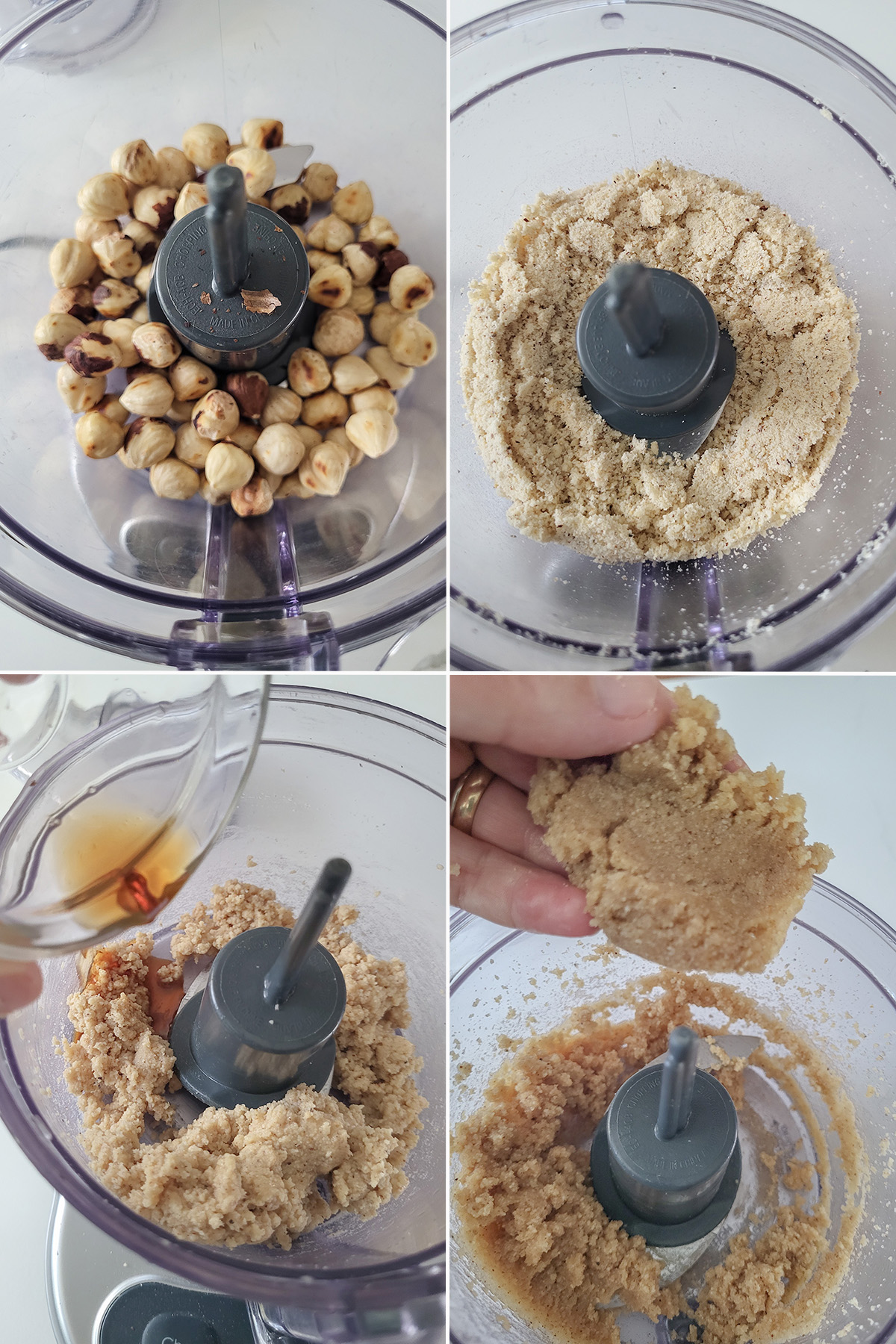 hazelnuts in a food processor. 