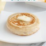 a pinterest image for sourdough crumpets with text overlay.