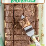 A pinterest image for baileys brownies with text overlay.